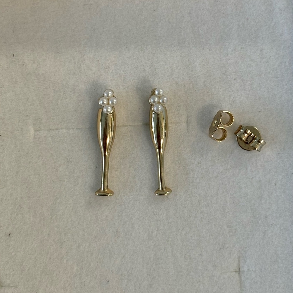 NWOT Kate Spade Champagne Glass Stud Earrings